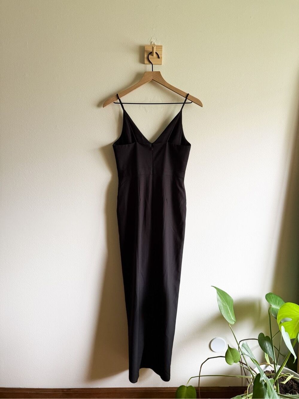 Anthropologie BHLDN Lyra V-Neck Faux Wrap Stretch Crepe Midi Dress Size 2 - Picture 5 of 7